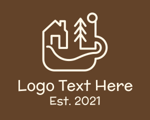 Minimalist - Camping Cabin Cafe Mug logo design