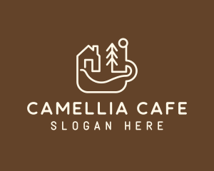 Camping Cabin Cafe Mug logo design