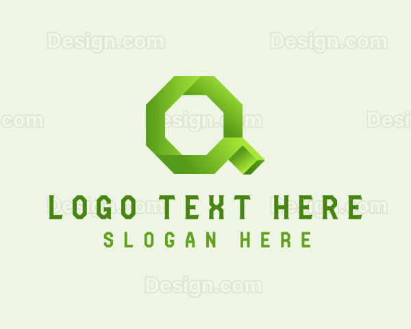 Octagon Digital Letter Q Logo