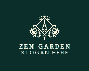 Scissors Gardening Plant logo design