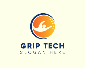 Human Globe Tech logo design