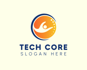 Human Globe Tech logo design