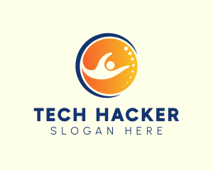 Human Globe Tech logo design