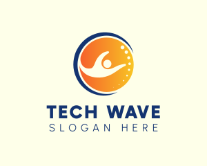 Human Globe Tech logo design