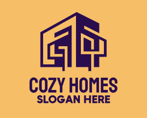 Purple Modern House  logo