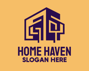 Purple Modern House  logo