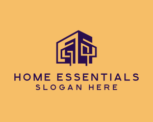 Purple Modern Home  logo design