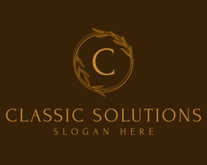 Classic Gold Wreath logo design