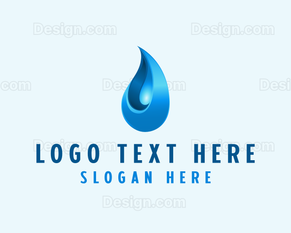 3D Water Droplet Logo