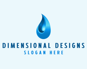 3D Water Droplet logo design