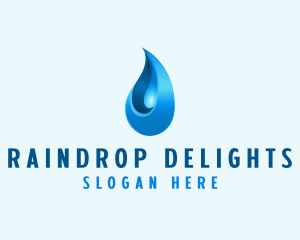 3D Water Droplet logo design