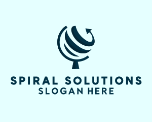 Globe Spiral Arrow  logo design