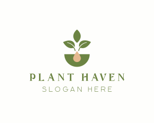 Organic Plant Crop Gardening logo design