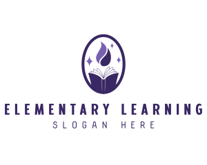 Book Fire Learning logo design