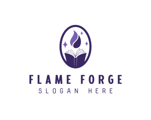 Book Fire Learning logo design