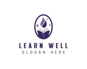 Book Fire Learning logo design