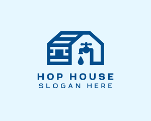 Faucet House Plumbing logo design