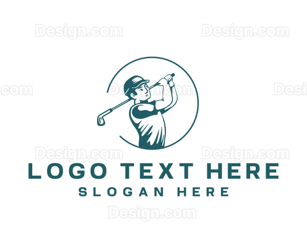 Male Golf Player Logo