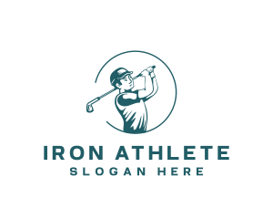 Male Golf Player logo design