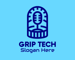 Blue Microphone Podcast logo design