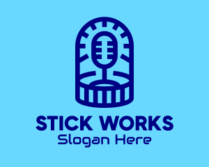 Blue Microphone Podcast logo design