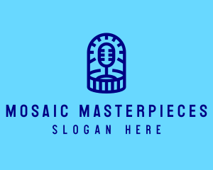 Blue Microphone Podcast logo design