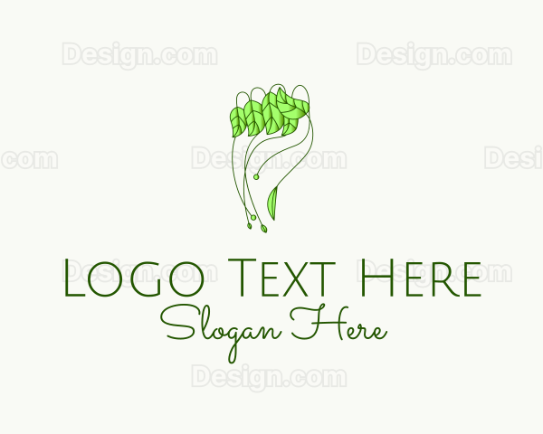 Hand Leaf Plant Logo