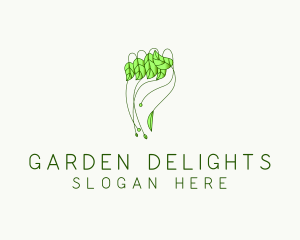 Hand Leaf Plant logo design