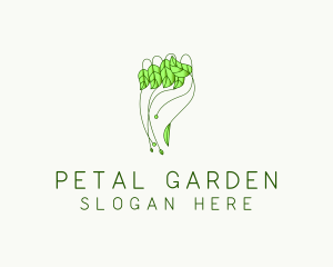 Hand Leaf Plant logo design