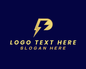 Lightning Electricity Letter P logo