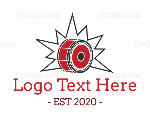 Loud Drum Instrument Logo