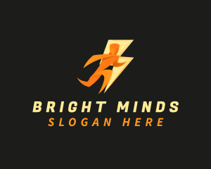 Lightning Bolt Man Logo
