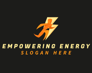 Lightning Bolt Man logo design