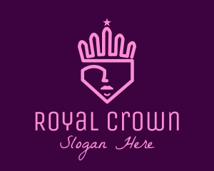 Minimalist Princess Crown logo design