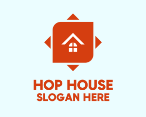 Orange House Arrow logo design