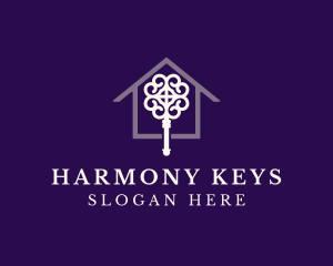 Vintage House Key logo design