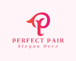 Elegant Feminine Gradient Letter P logo design