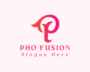 Elegant Feminine Gradient Letter P logo design