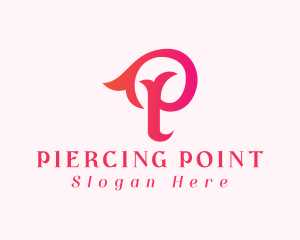 Elegant Feminine Gradient Letter P logo design