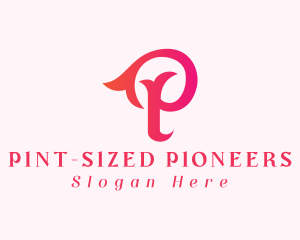 Elegant Feminine Gradient Letter P logo design