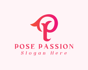 Elegant Feminine Gradient Letter P logo design