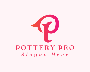 Elegant Feminine Gradient Letter P logo design