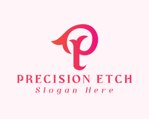 Elegant Feminine Gradient Letter P logo design