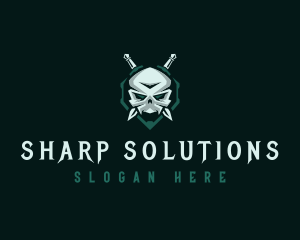 Knife Skull Dagger logo design