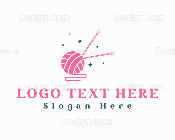 Knitting Needle Crochet Yarn Logo