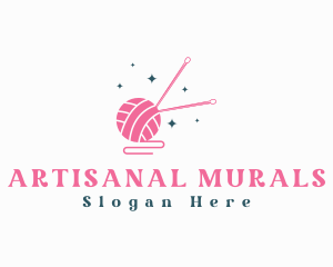 Knitting Needle Crochet Yarn logo design