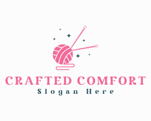 Knitting Needle Crochet Yarn logo design