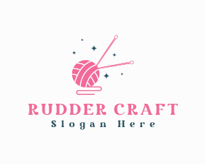 Knitting Needle Crochet Yarn logo design