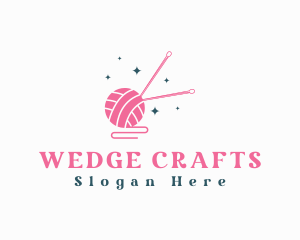 Knitting Needle Crochet Yarn logo design