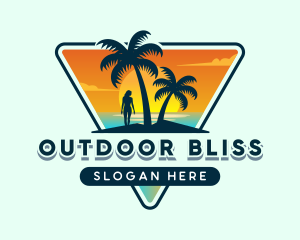 Beach Ocean Sunset logo design